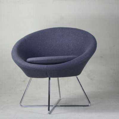 Home Furniture Luxury Black Wool Flock Leisure Round Chair