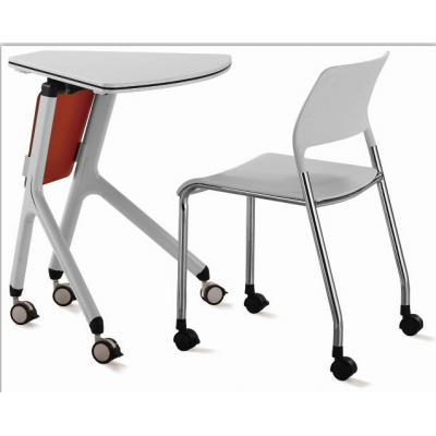 2018 New Design Comfortable Office Furniture Training Plastic Chair with Writing Pad