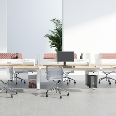 4  Person  Workstation office furniture staff table