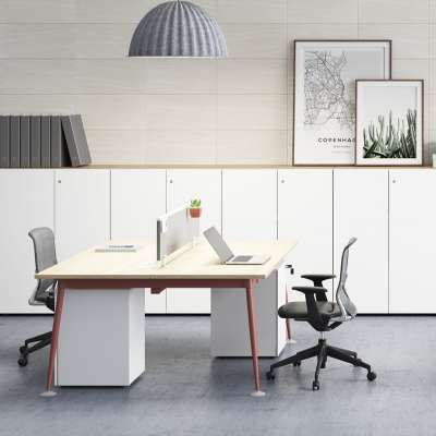 Open Workstation for two office furniture staff table double seat